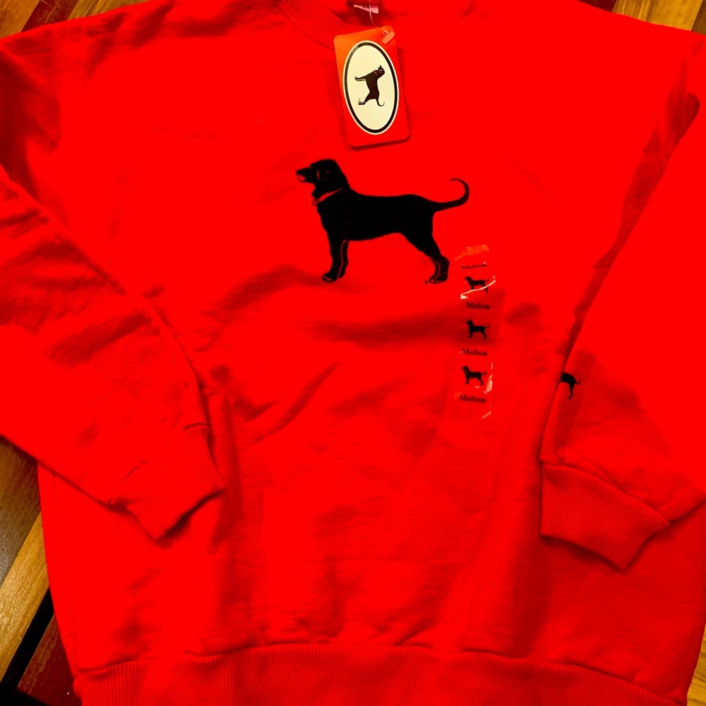 NWT Kids medium black dog sweatshirt. Excellent condition since never worn!